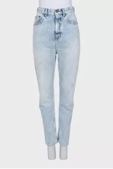 Tapered fit jeans in light blue