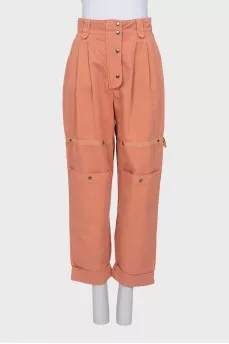 High-waisted trousers with pockets