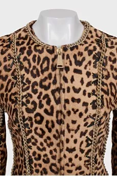 Leopard pony skin jacket