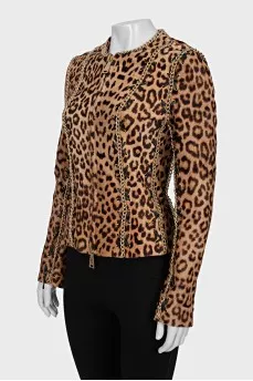 Leopard pony skin jacket