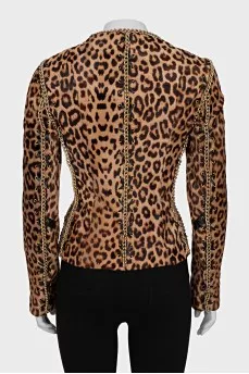Leopard pony skin jacket