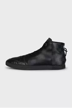 Men's leather and canvas sneakers