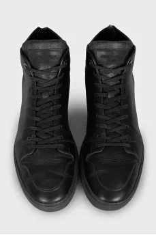Men's leather and canvas sneakers
