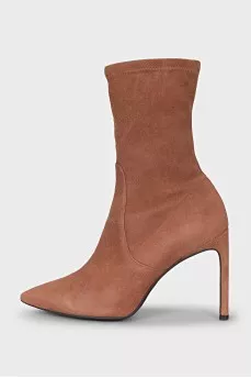 Brown suede ankle boots