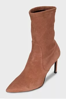 Brown suede ankle boots