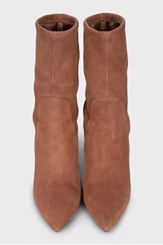 Brown suede ankle boots