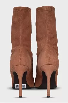 Brown suede ankle boots