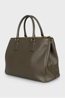 Green leather Galleria bag