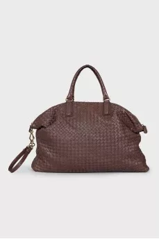 Woven Nappa Leather Maxi Bag