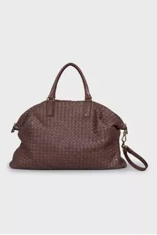Woven Nappa Leather Maxi Bag