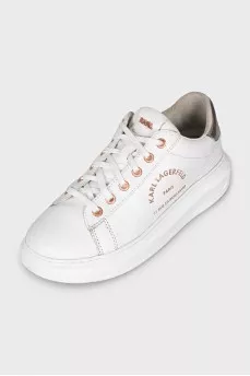 White leather sneakers with brand logo
