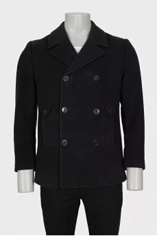 Men's cropped blue coat