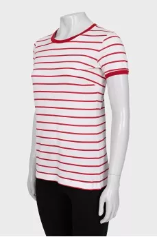 Straight-cut striped T-shirt