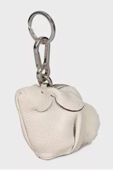 Leather keychain in the shape of a hare