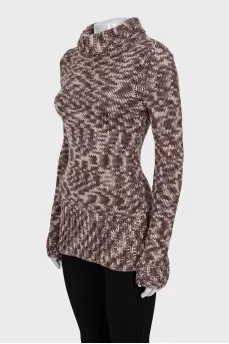 Long knitted sweater