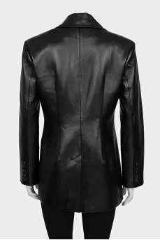 Eco-leather jacket with cutouts