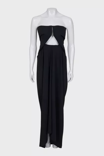 Off-the-shoulder wool dress