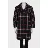 Double-breasted straight-cut wool coat