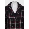 Double-breasted straight-cut wool coat