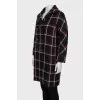 Double-breasted straight-cut wool coat