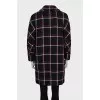 Double-breasted straight-cut wool coat