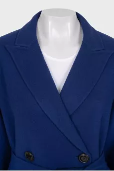 Double-breasted coat in blue