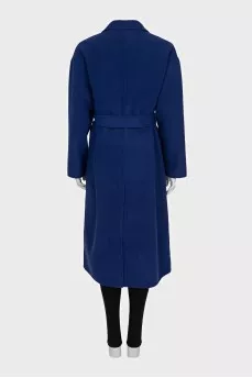 Double-breasted coat in blue