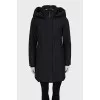 Black straight-cut down jacket