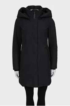 Black straight-cut down jacket