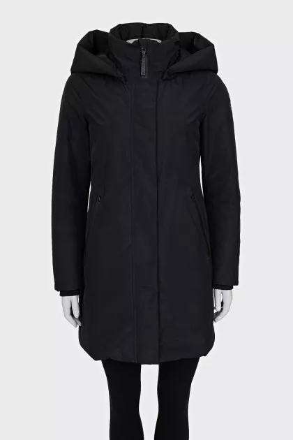 Black straight-cut down jacket
