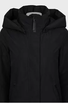 Black straight-cut down jacket