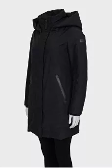 Black straight-cut down jacket