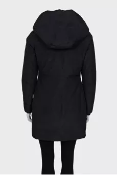 Black straight-cut down jacket