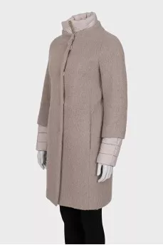 Beige coat with detachable elements