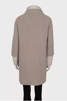 Beige coat with detachable elements