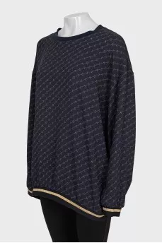 Oversized sweatshirt with a printed cut