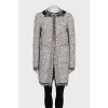 Straight-cut cardigan decorated with crystals