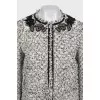 Straight-cut cardigan decorated with crystals