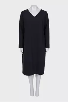 Fitted dress with zipper and long sleeves