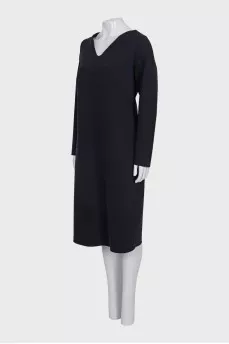 Fitted dress with zipper and long sleeves