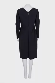 Fitted dress with zipper and long sleeves