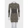 Fitted dress in animal print with tag
