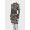 Fitted dress in animal print with tag