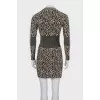 Fitted dress in animal print with tag