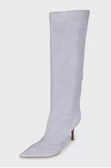 Light blue suede boots