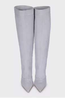 Light blue suede boots