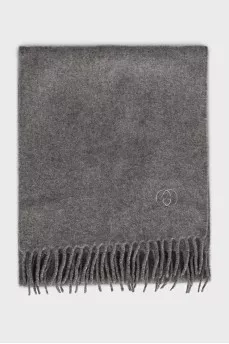 Men's gray cashmere scarf
