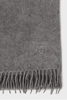 Men's gray cashmere scarf