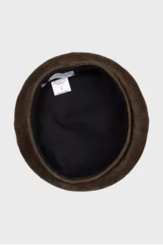Corduroy beret with embroidered logo