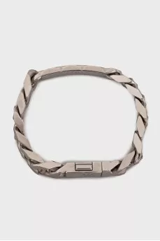 Silver bracelet with engraved logo